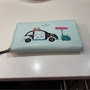 Kate Spade Mint Wallet with Floral Car Design